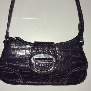Elegant Purple Crocodile-Embossed Women's Bag